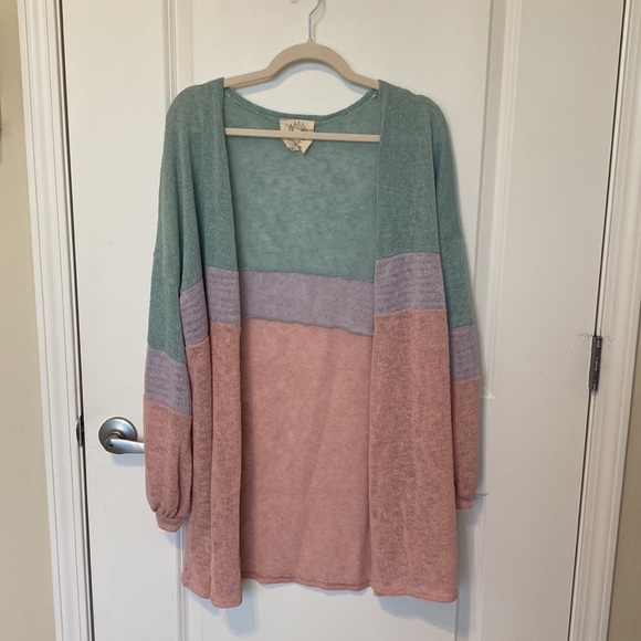 Fantastic Fawn Sweaters - Color Block Long Cardigan